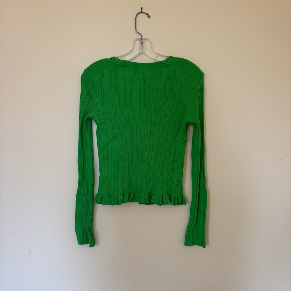 Maje Green Ribbed Cardigan - Picture 4 of 4